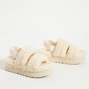 UGG Natural White Oh Fluffita Slingback Slippers
